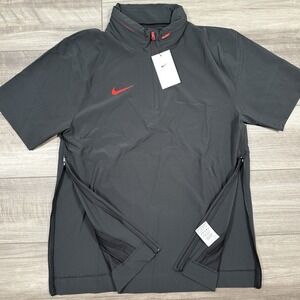 Nike 1/4 Zip Windbreaker Jacket Sideline Coach FJ9548 Black Men's MEDIUM NEW